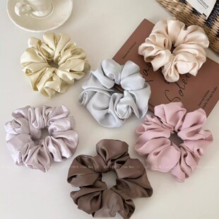 韩系缎面高级感纯色大肠发圈女慵懒风丸子头扎头发绳肥肠头绳头圈