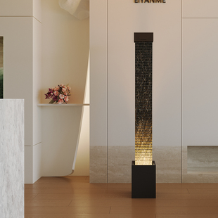 现代流水摆件极简落地大型水幕墙装 饰轻奢客厅高级感玄关循环水景