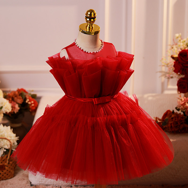 女童礼服公主裙红色高端模特走秀小主持人周岁生日钢琴演奏演出服,童装/婴儿装/亲子装,儿童礼服,淘宝优惠券,粉丝福利购,淘宝优惠卷