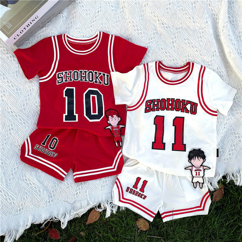 夏季儿童卡通樱木短袖篮球服套装中小童男女宝宝休闲运动两件套潮,童装/婴儿装/亲子装,套装,淘宝优惠券,粉丝福利购,淘宝优惠卷