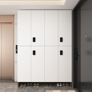 带锁鞋柜家e用门口楼道密码锁门外储物柜过道电梯口走廊实木定制