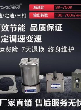 齿轮减速电机220v可调变速小型25/9A0/120/300w400w60交流调速马