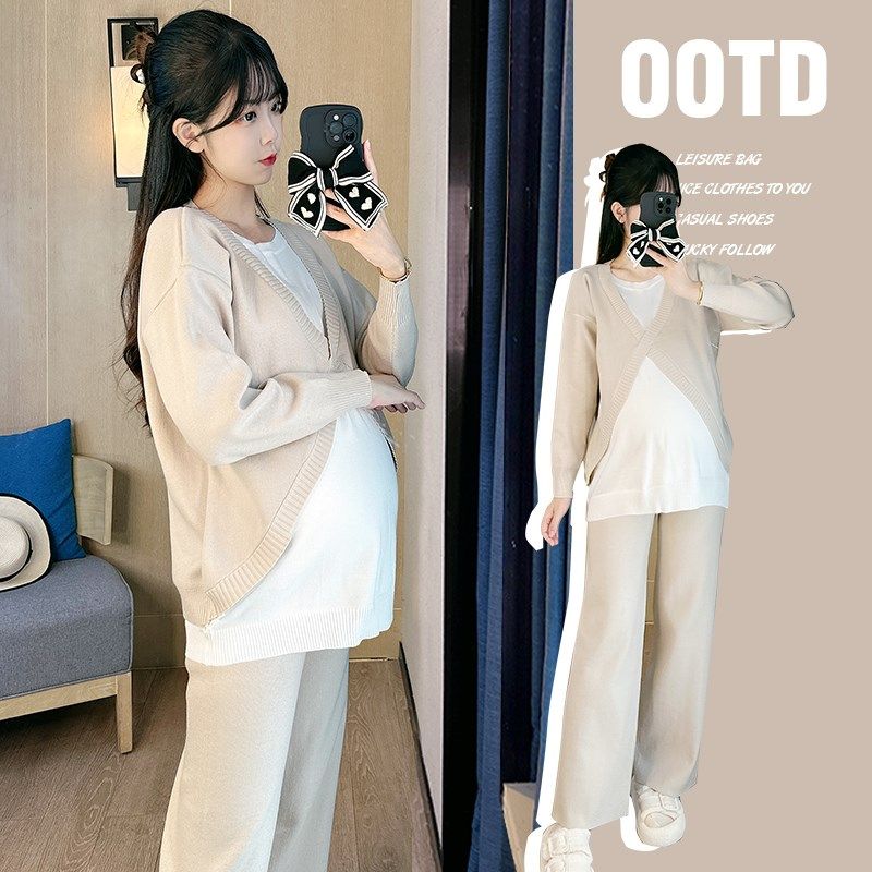 孕妇装2025新款春款时尚洋气时髦两件套春装休闲针织毛衣套装春季,孕妇装/孕产妇用品/营养,套装,淘宝优惠券,粉丝福利购,淘宝优惠卷