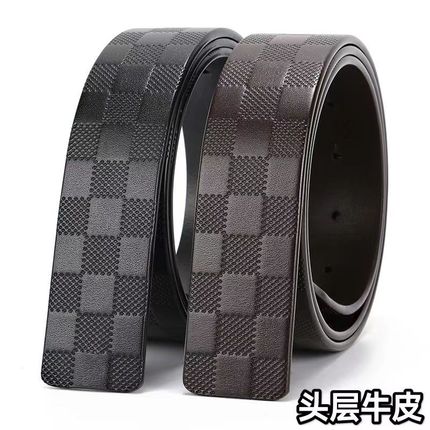 男款真皮a不带头压格带身皮带条不带扣头耐磨打孔自动带裤腰带