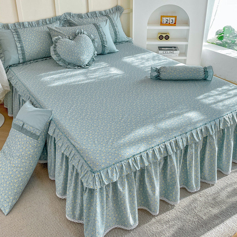 新款全棉床裙床罩单件纯棉u防滑保护套三件套防尘罩花边床单四件,床上用品,床裙,淘宝优惠券,粉丝福利购,淘宝优惠卷