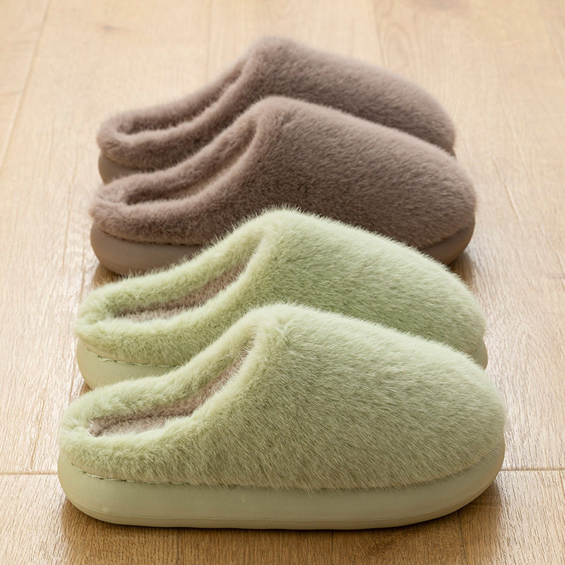 女士秋冬季棉拖鞋毛毛绒保暖情侣室内家居家用厚底防滑加厚舒适