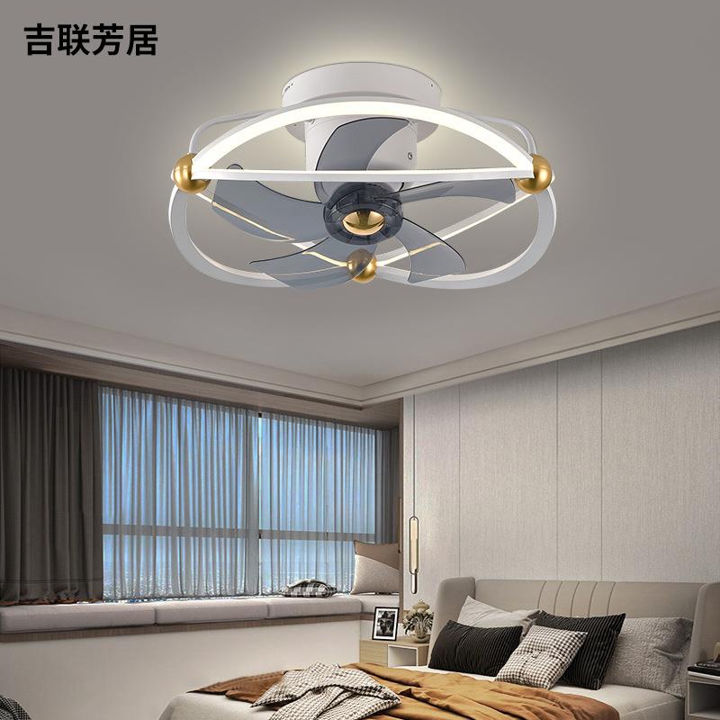 卧室吸顶风扇灯LED智能遥控吊扇灯 客厅书房电扇吊灯轻奢跨境灯具