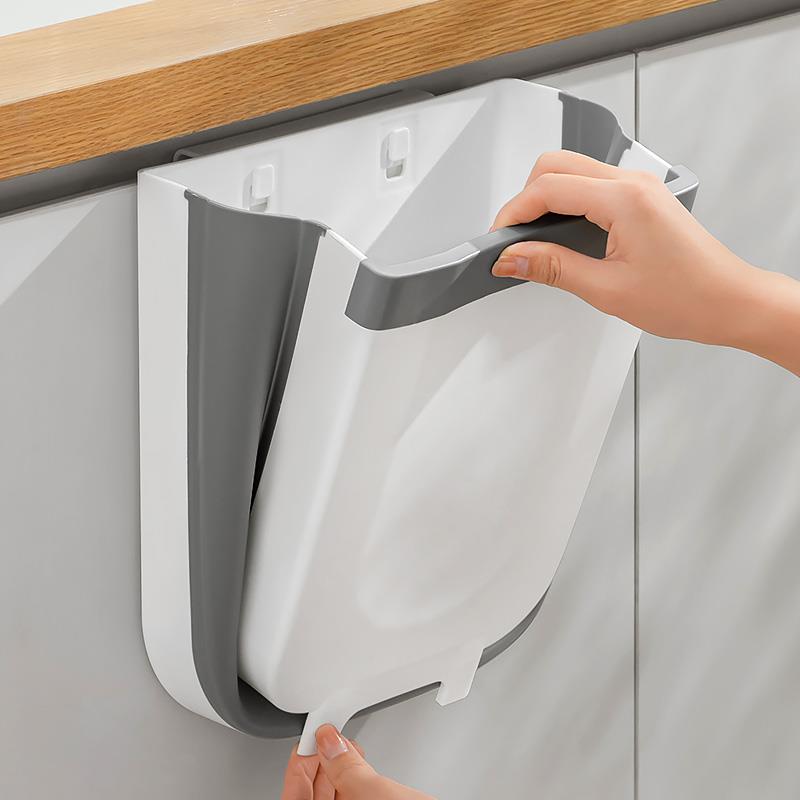 厨房垃圾桶挂式折叠家用大号橱柜门壁挂式收纳桶大容量厨余桶