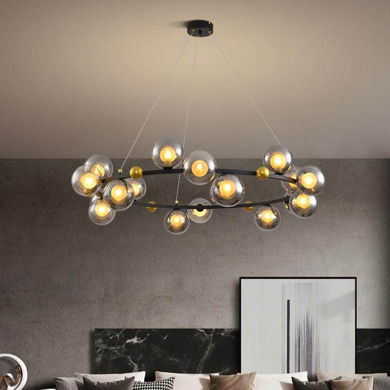 客厅吊灯意式轻奢艺术创意圆环饭厅主卧室灯高级感玻璃魔豆大厅灯,鲜花速递/花卉仿真/绿植园艺,割草机/草坪机,淘宝优惠券,粉丝福利购,淘宝优惠卷