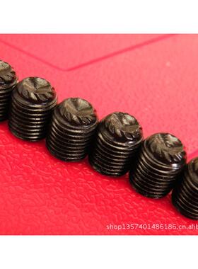 美制细牙DIN916K滚花机米螺丝10-32防滑紧定12.9级花齿发黑止付