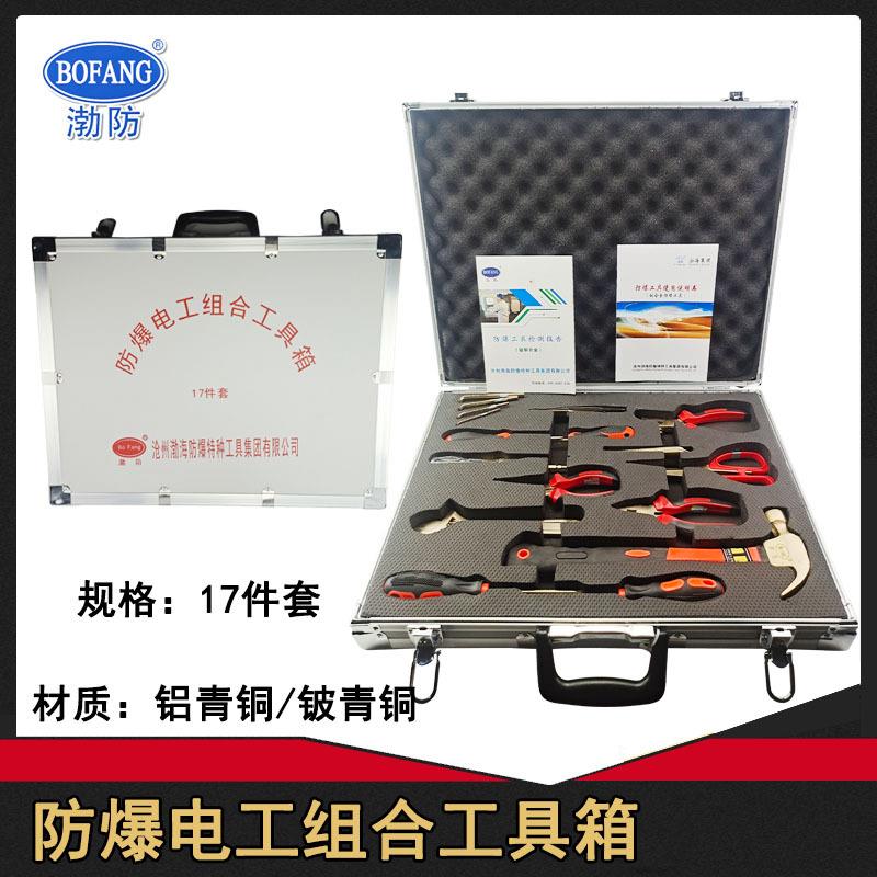 渤防牌防爆电工组合工具箱17件套维修用防爆工具铜锤试电笔