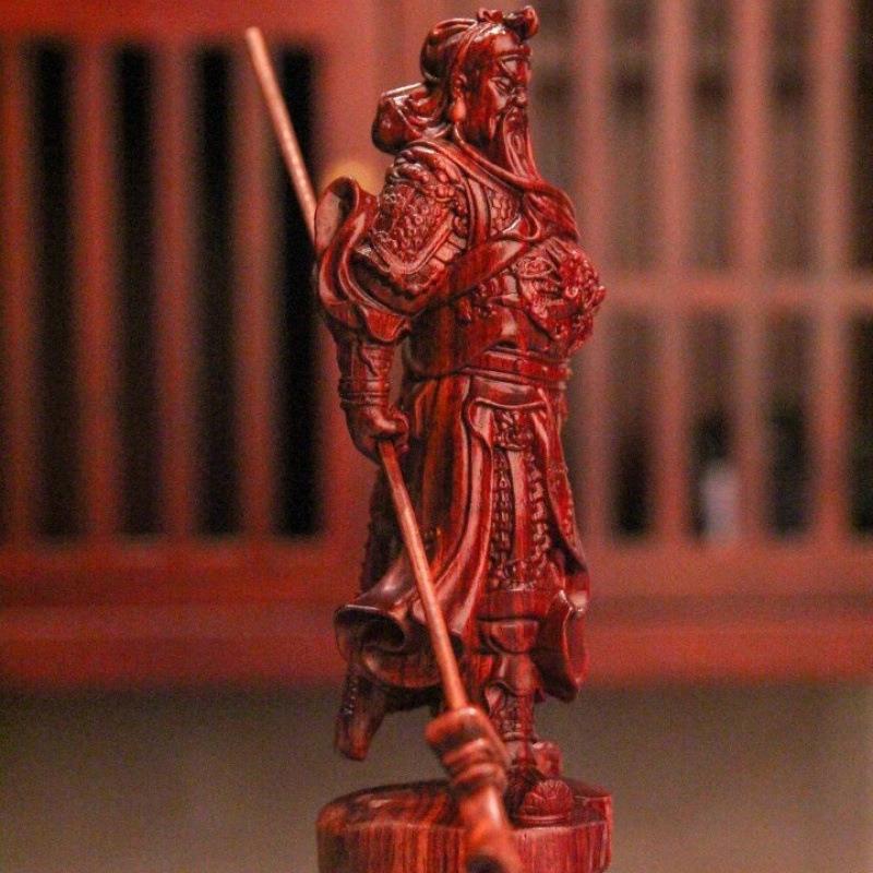 血檀血檀木雕武关公木雕刻摆件根雕工艺品摆件