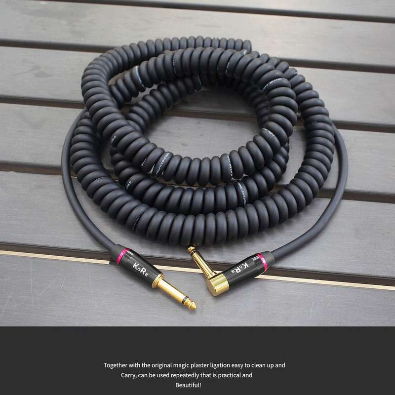 柯锐KGRB电吉他音箱降噪线电话线拉伸吉他连接线弹簧线乐器屏蔽线