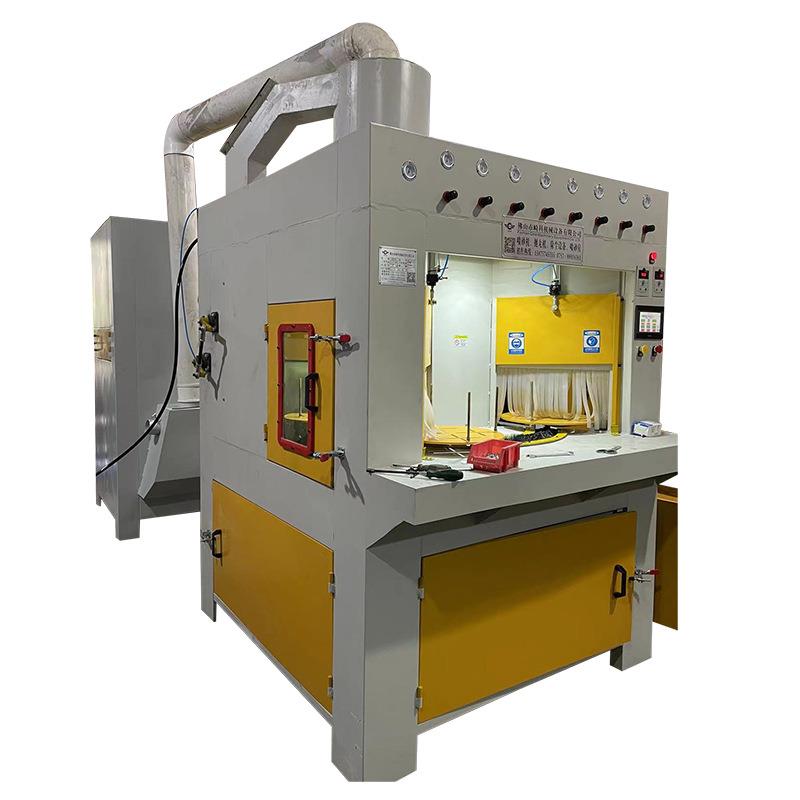 间歇转盘式自动喷砂机，旋转式智能喷砂机，不粘锅铝桶自动喷砂机