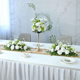 酒店婚礼宴会餐桌装饰品仿真花摆件西餐厅餐桌花摆花假花桌面摆设
