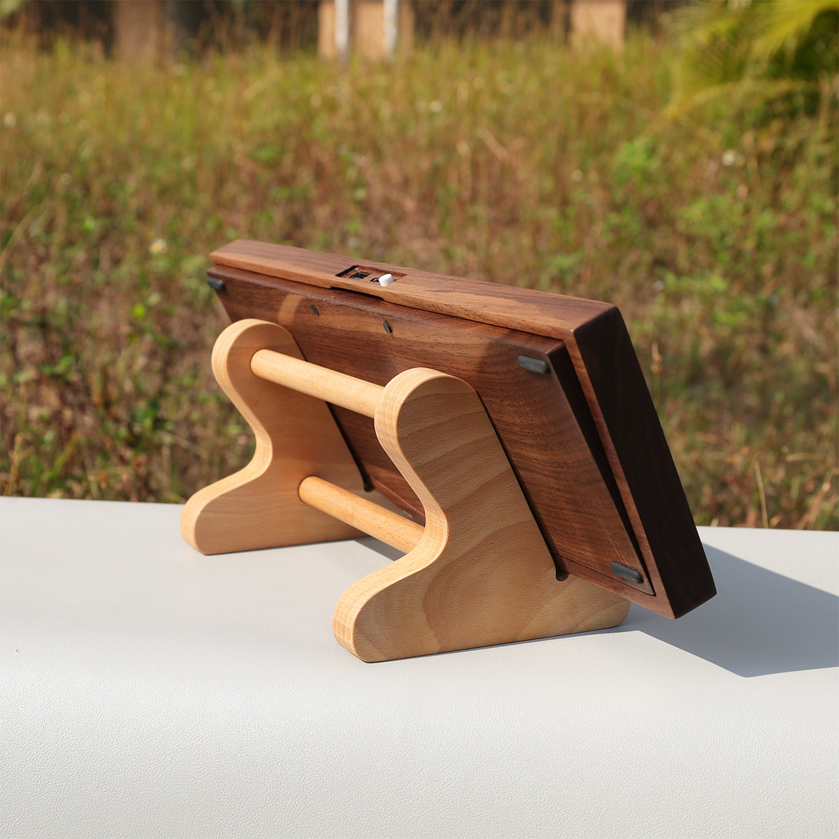 战蛛  键盘托 键盘展示支架 键盘脚支撑底座胡桃木质增高悬浮挂墙
