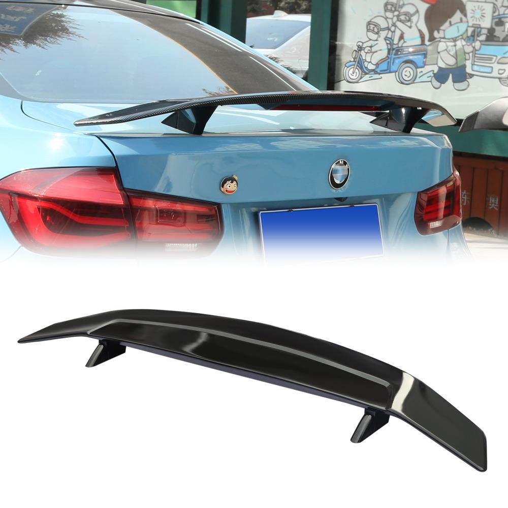汽车通用改装尾翼GT亮黑大尾翼三厢车带装饰刹车灯通用定风翼