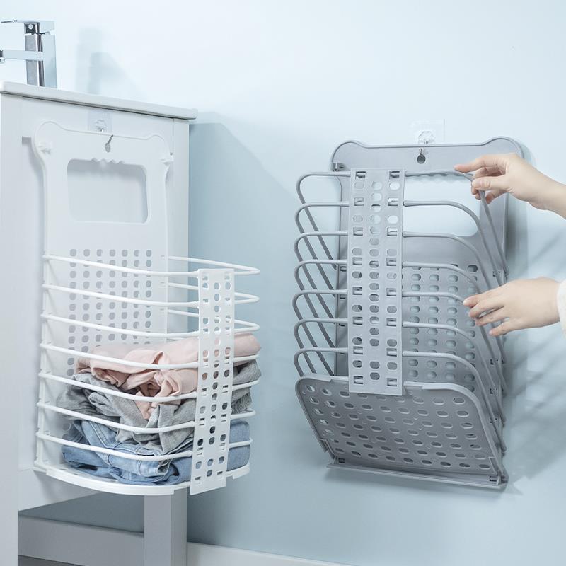 脏衣服收纳筐脏衣篓壁挂墙折叠洗衣篮卫生间浴室放衣神器洗澡家用