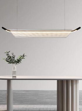 意式极简餐厅吊灯 简约设计师餐饭桌吧台岛台展厅办公室长条led灯