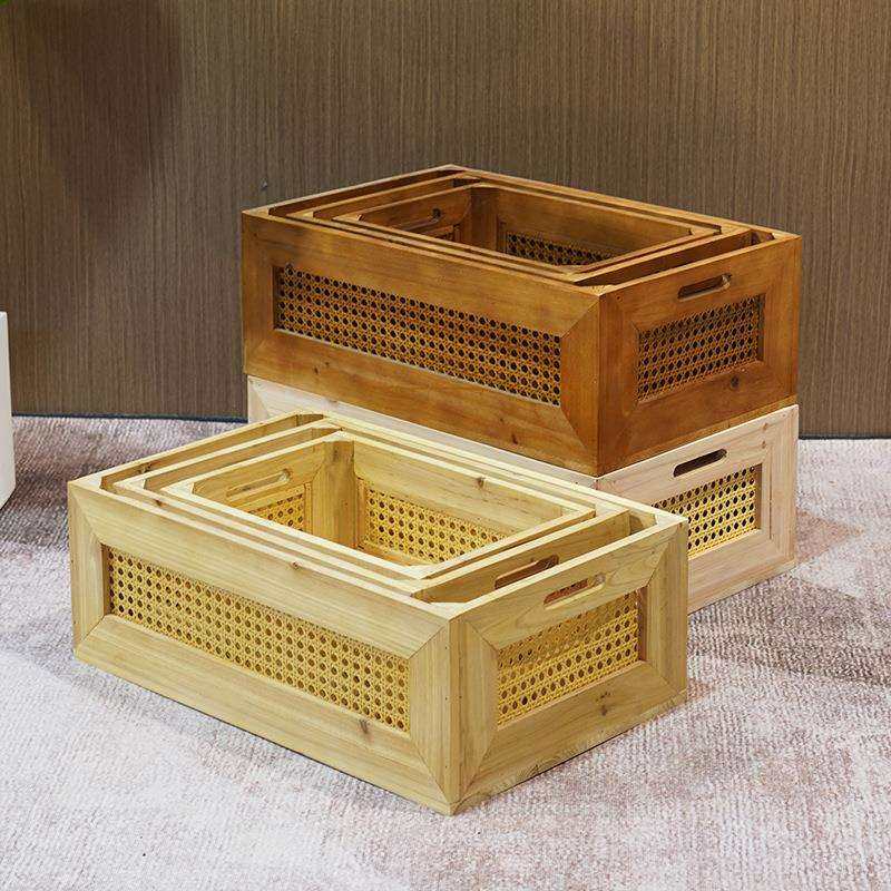复古藤编收纳筐桌面实木收纳篮客厅玩具书本收纳盒木质收纳篮,农机/农具/农膜,播种栽苗器/地膜机,淘宝优惠券,粉丝福利购,淘宝优惠卷