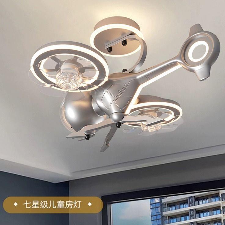 飞机灯儿童房卧室灯男孩创意护眼遗落战境战斗机模型灯男童房间灯