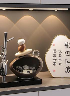 石来运转钥匙收纳玄关摆件入户客厅酒柜电视柜家居装饰品乔迁礼物