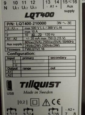 TILLQUIST变送器电流变送 器I480L-154更新为；LT10-I