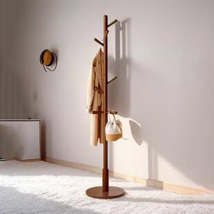 挂衣架落地卧室简约现代轻奢小空间落地衣架高端实木立式衣帽架