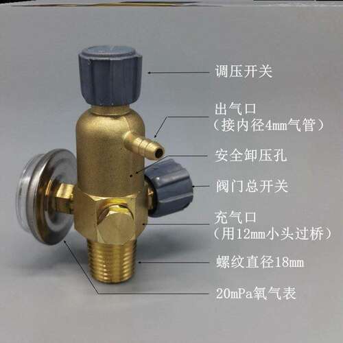 小型焊炬氧气瓶头配件2L阀减压阀门制冷空调维修双开关压力表专用