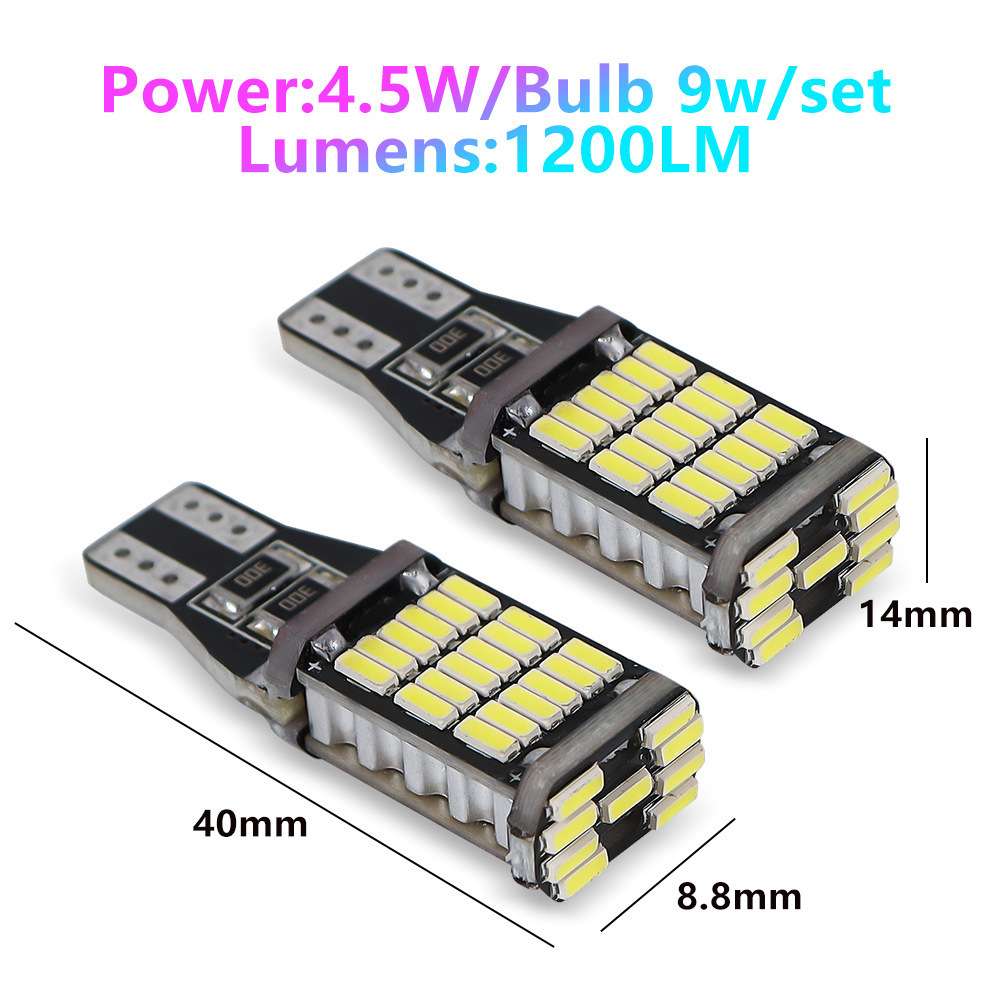 汽车刹车灯T15 4014 45smd解码无极高亮倒车灯转向灯canbus LED