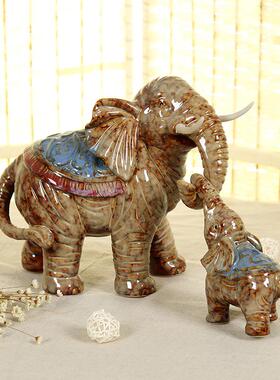 厂家直供 可爱家居摆设 陶瓷母子象工艺品j家居装饰摆设 zkz0282