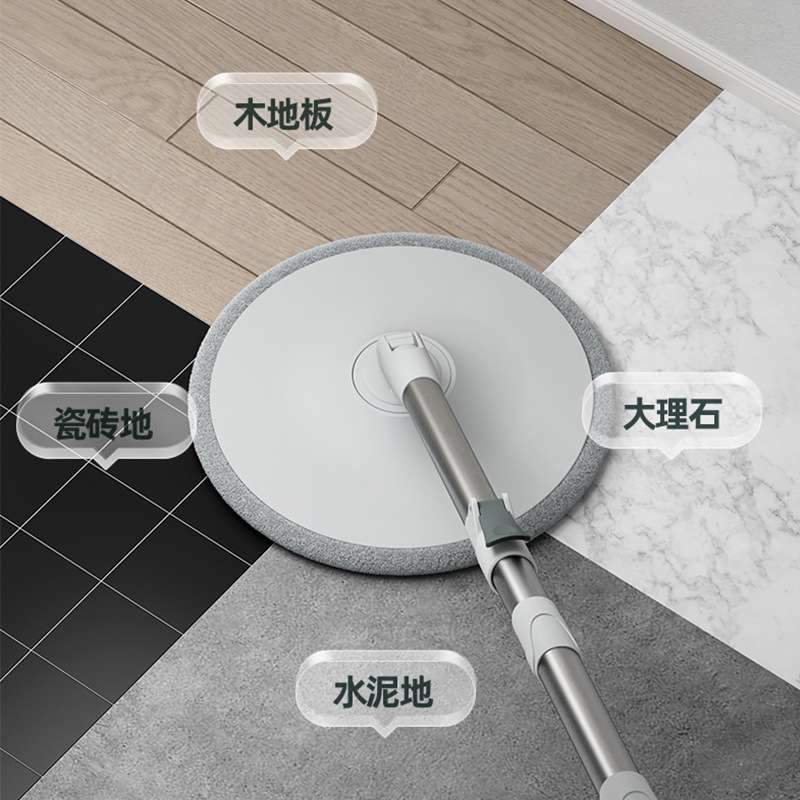 加厚圆形超细纤维拖把布家用免手洗平板拖把粘贴式替换拖布头厂家