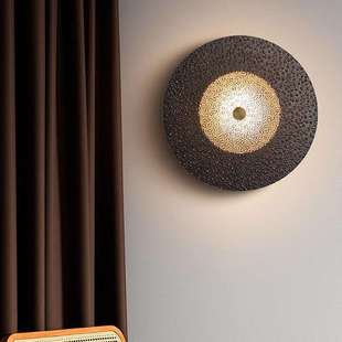 黑色圆形玻璃壁灯意式艺术客厅卧室壁灯轻奢现代简约设计师装饰灯