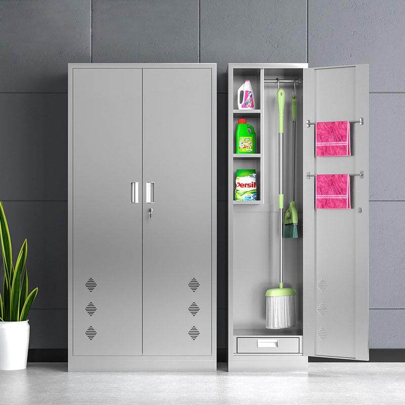 精品不锈钢清洁柜学校公司卫生用品储物柜拖把扫把保洁工具收纳柜
