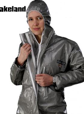 雷克兰CT3S428 凯麦斯3灰色防化服 防护服防化学防酸碱带帽连体服