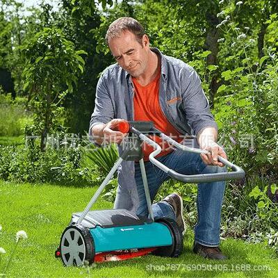 嘉丁拿GARDENA德国进口 04022家用小型除草机 花园草坪手动割草机