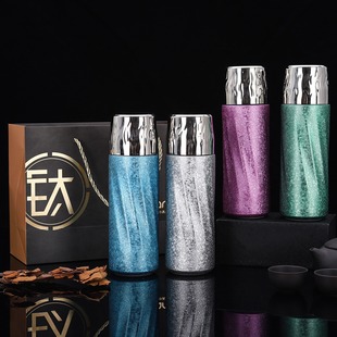 保温杯女士高颜值2025新款钛杯覆钛双层真空礼盒套装高档商务礼品