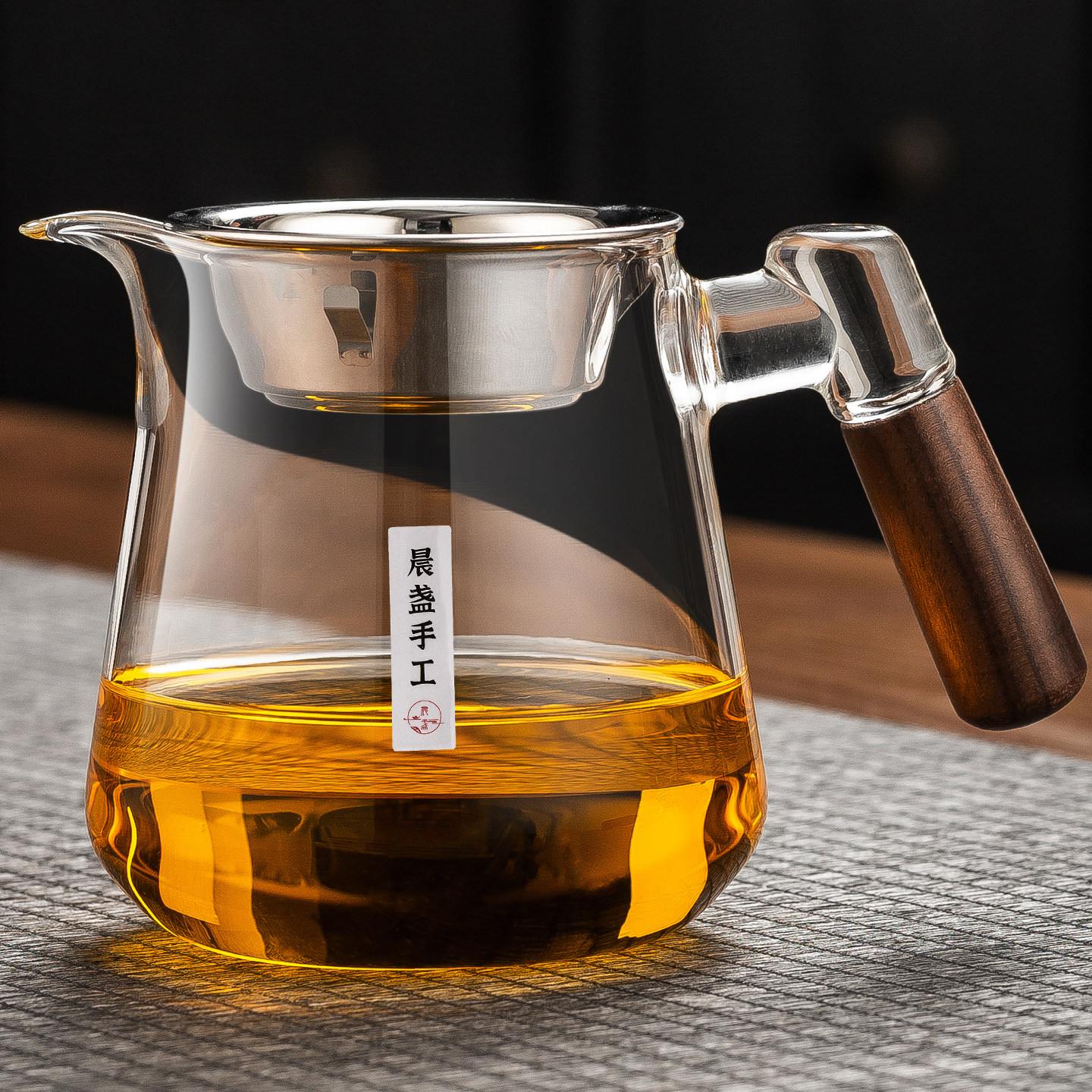 加厚全玻璃木把公道杯高硼硅新款高端分茶器茶滤茶漏泡茶功夫茶具,餐饮具,公道杯,淘宝优惠券,粉丝福利购,淘宝优惠卷