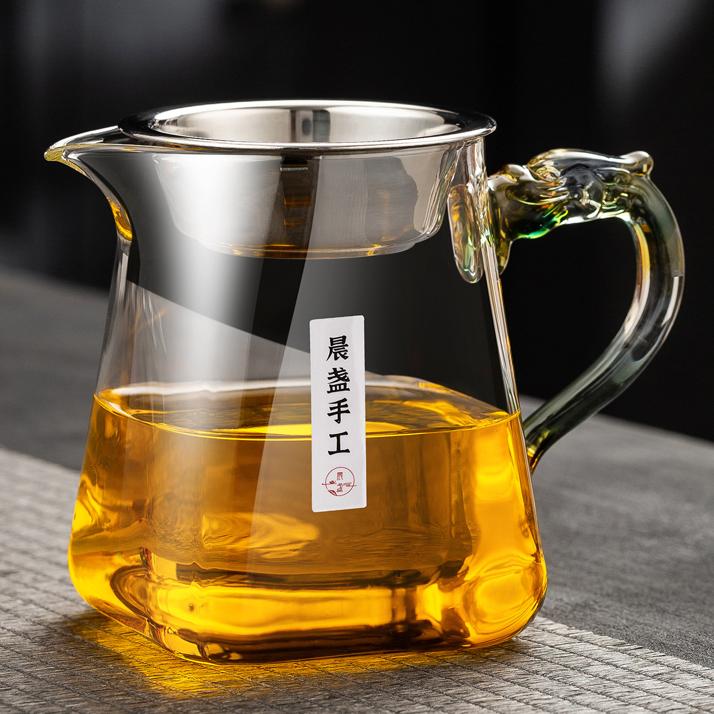 加厚玻璃公道杯茶漏过滤器套装图片
