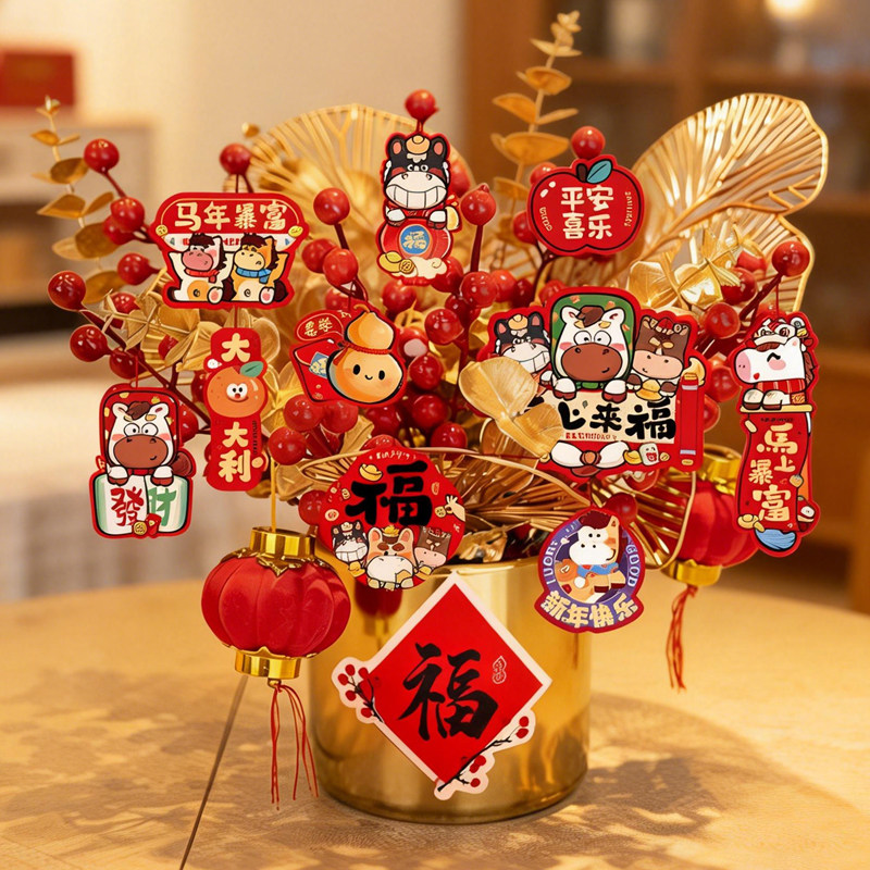 2026马年新年柿柿如意摆件福桶春节过年客厅氛围布置发财果装饰品,节庆用品/礼品,节日装扮用品,淘宝优惠券,粉丝福利购,淘宝优惠卷