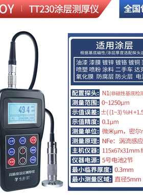 COY金属涂层测厚仪高精度两件式镀锌层防腐防火油漆厚度测量仪TT2