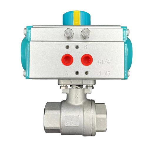 304不锈钢气动二片式球阀Q611F-16P2两片式气动切断阀DN15 20 6分