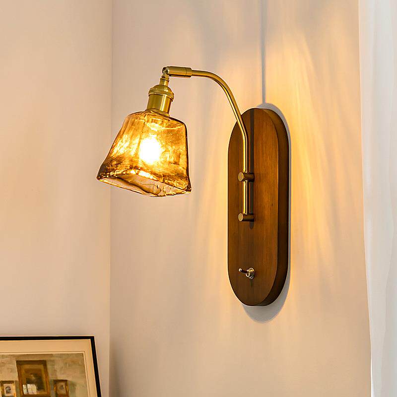 法式实木中古珀光壁灯客厅卧室床头玄关日式复古民宿灯casa