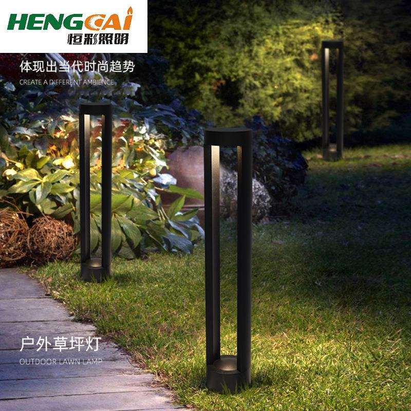 户外防水庭院灯现代简约花园别墅过道草坪灯室外圆形铝材景观灯