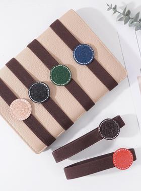 Fervens 手工缝制真皮植鞣革手帐配件装饰绑带  防爆本周边