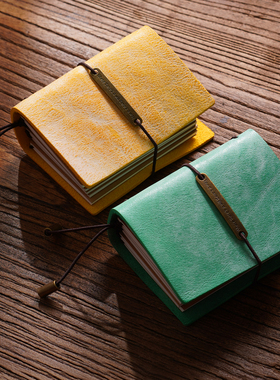 A9 真皮TN旅行手帐本头层牛皮口袋可替换内页笔记本 标配8本内页