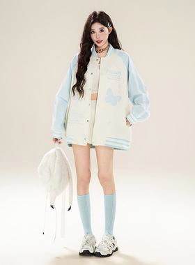 Fudge Pink 2025春季新款实拍复古可爱甜美宽松百搭夹克外套