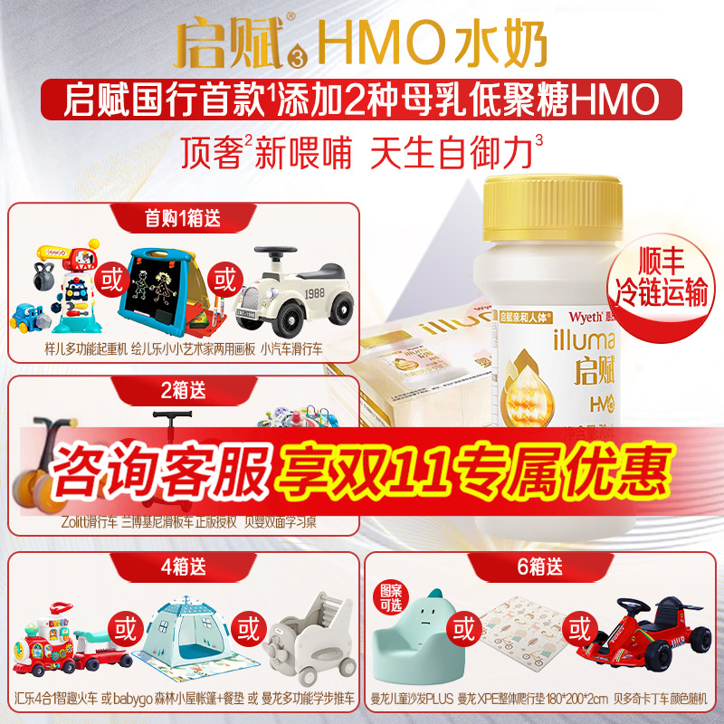 新日期】惠氏启赋HMO水奶1段70ml*32瓶婴儿配方一段液态奶