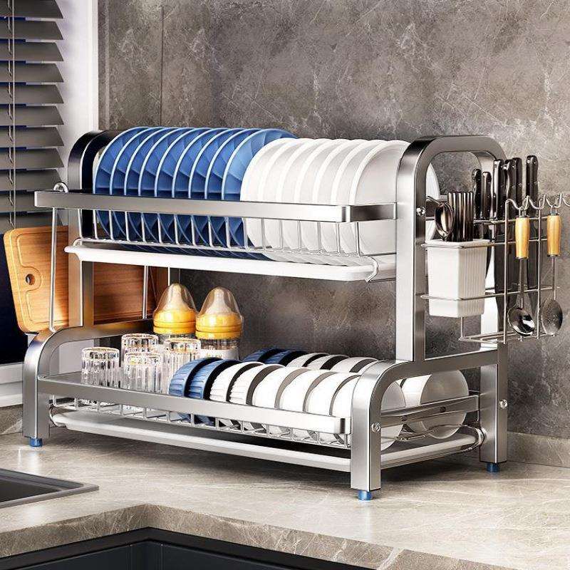 304不锈钢碗碟收纳架沥水碗盘放碗碟子盘子碗架厨房置物架多功能