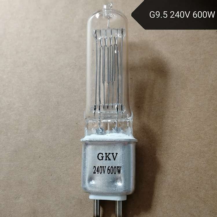 600W聚光石英灯泡230V舞台电影卤钨灯泡G9.5插脚泡GKV 64716
